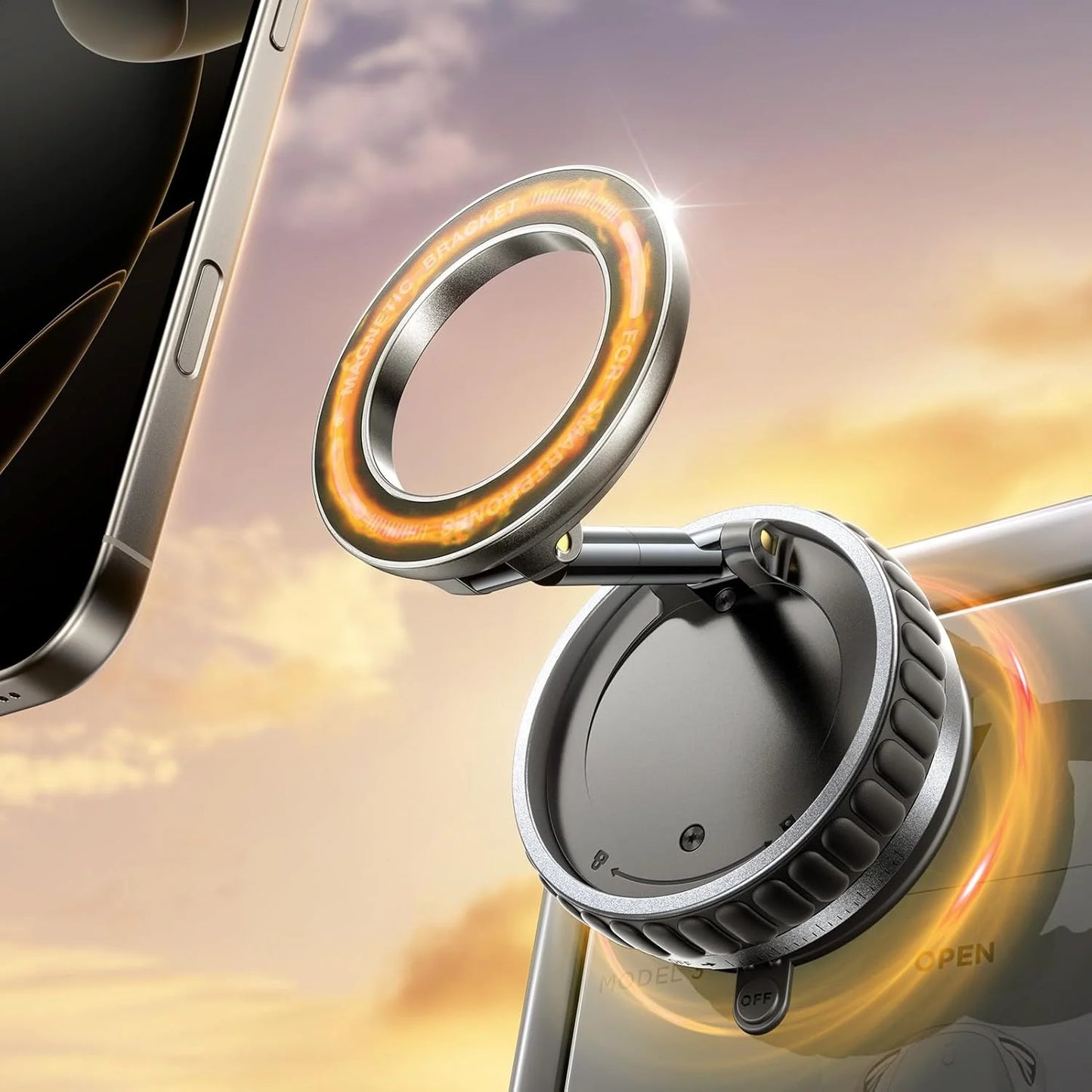 Aluminum Alloy Magnetic Car Phone Holder